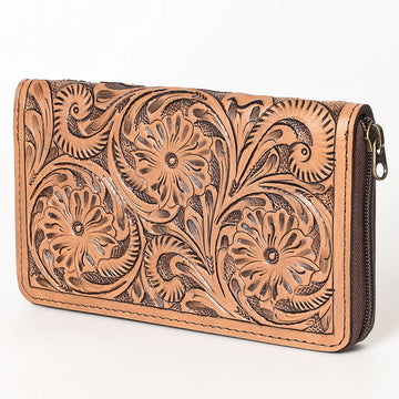 OHLAY WALLET Hand Tooled Genuine Leather women bag western handbag purse